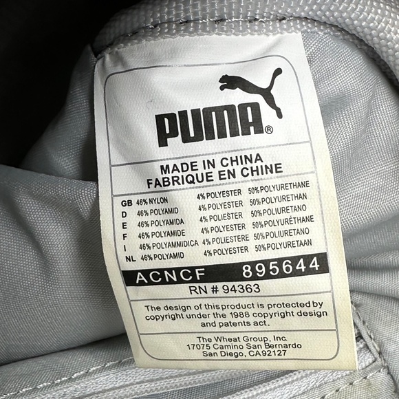 Grey Puma Women's Duffle Bag/Purse Puma Stripe Large Shoulder Handles Super Cute - Picture 9 of 10